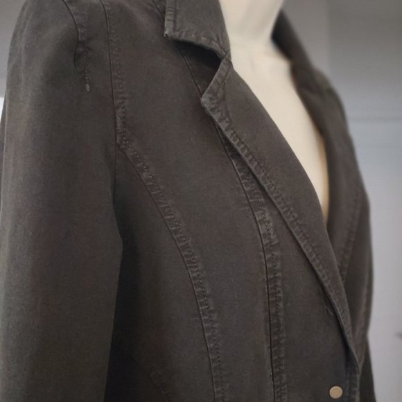 ANTHROPOLOGIE Structured Button Front Blazer Olive Green NWT Size 12 - Picture 8 of 16